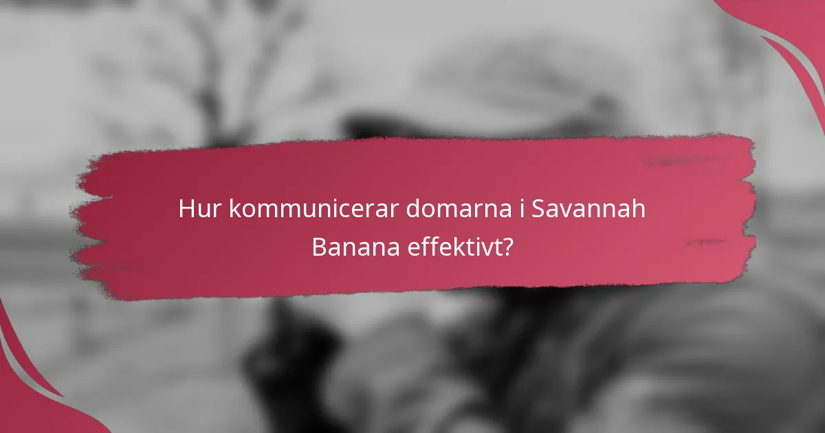 Hur kommunicerar domarna i Savannah Banana effektivt?