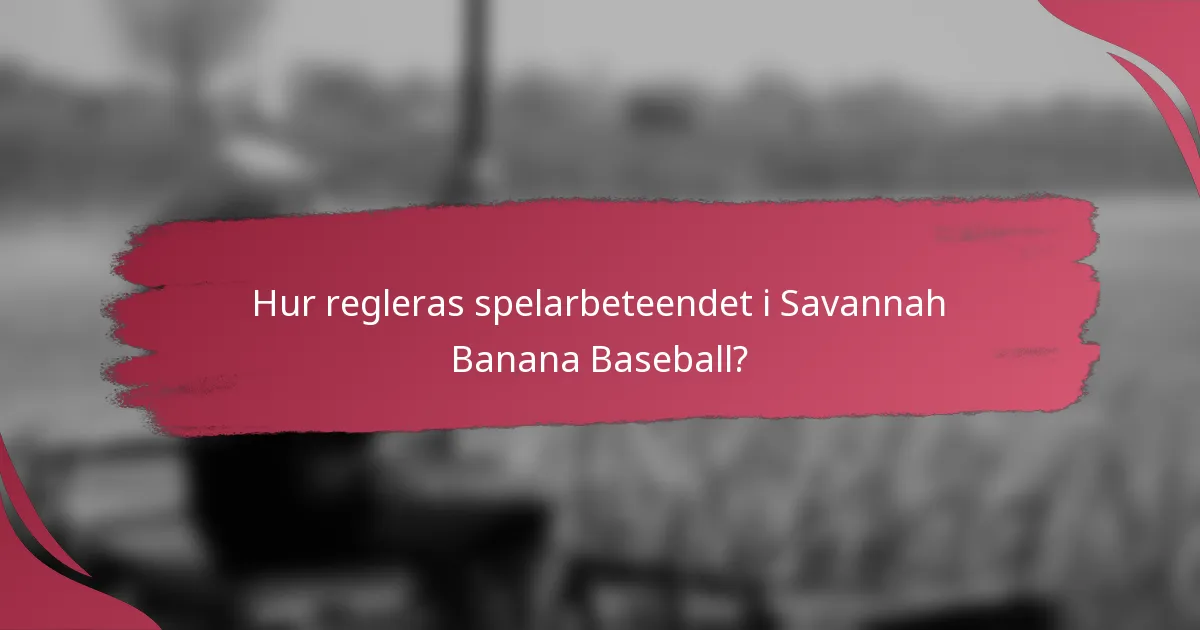 Hur regleras spelarbeteendet i Savannah Banana Baseball?