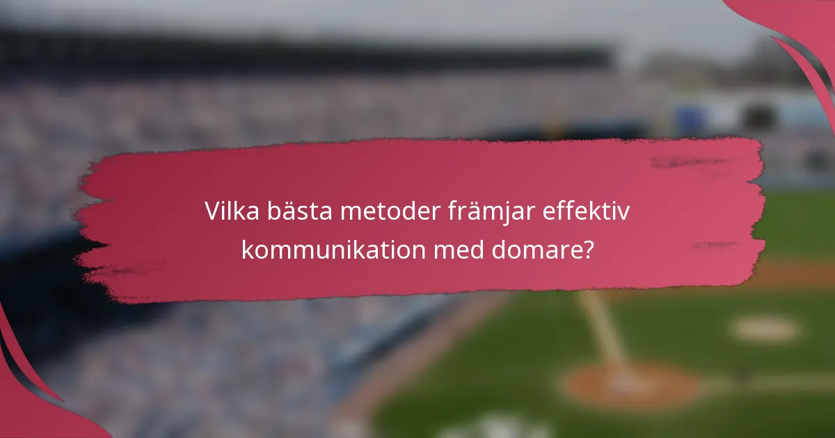 Vilka bästa metoder främjar effektiv kommunikation med domare?