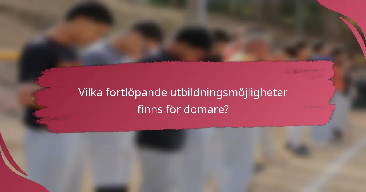 Vilka fortlöpande utbildningsmöjligheter finns för domare?