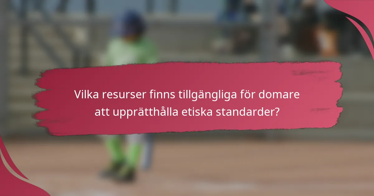 Vilka resurser finns tillgängliga för domare att upprätthålla etiska standarder?